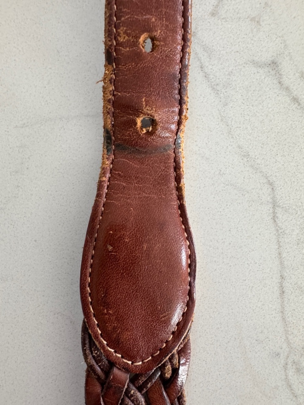 Coach Braided Brown Leather Belt with Brass-Tone Buckle - Picture 5 of 13